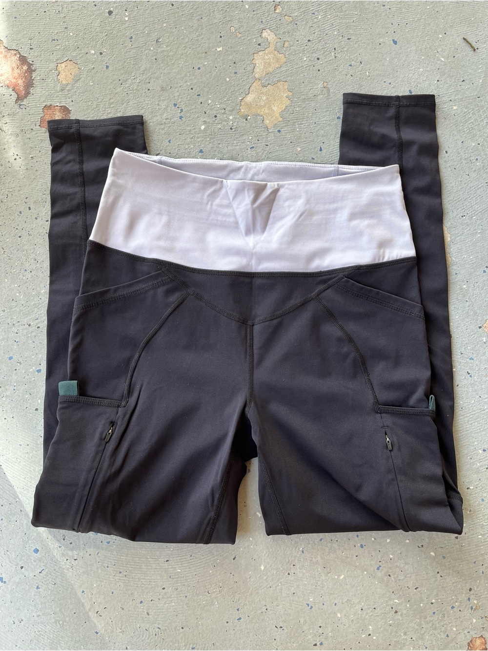 Free People Black Leggings with light blue Waistband
